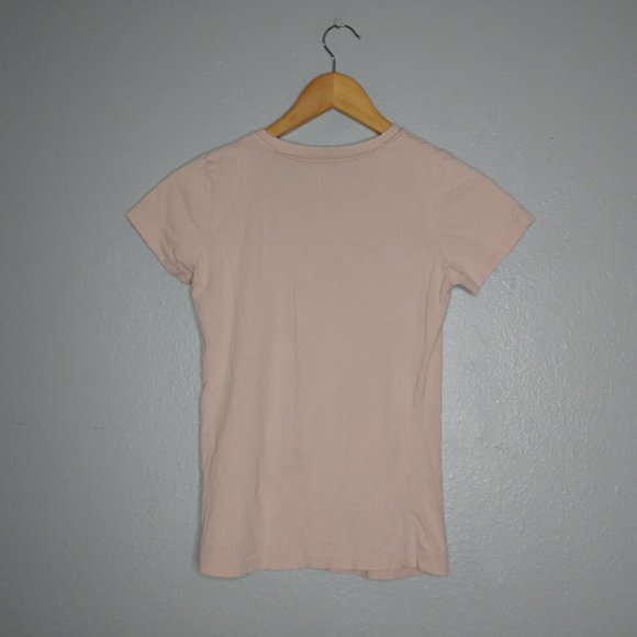 🖤 VANS Womens Small Light Pink Sheer Sequin Logo Short Sleeve Shirt Fringe - Picture 6 of 6